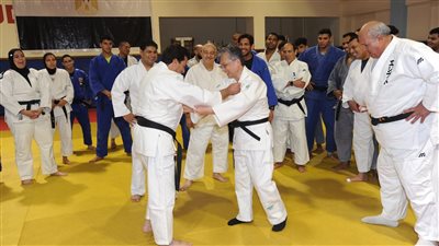 وزير الرياضة وسفير اليابان يدعمان منتخب الجودو على بساط التدريب (صور)