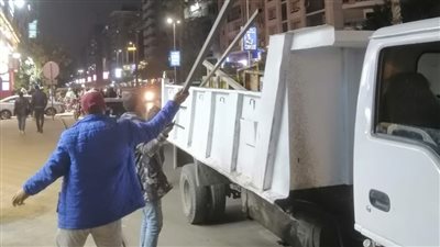 رفع  123 حالة إشغال للطرق وتركيب بلاط إنترلوك بالجيزة (صور)