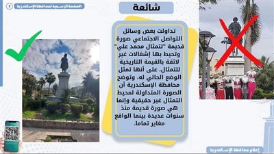 محافظة الإسكندرية تكشف حقيقة صورة تمثال محمد علي 