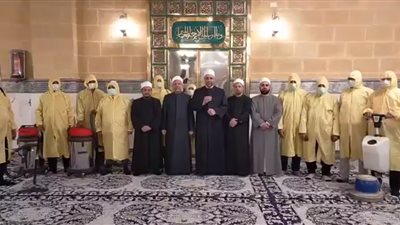استمرار حملة النظافة الموسعة بمسجد الإمام الحسين (بث مباشر) 