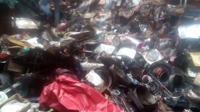 حريق بمحل أدوات كهربائية بالسوق الفرنساوى فى الإسكندرية 