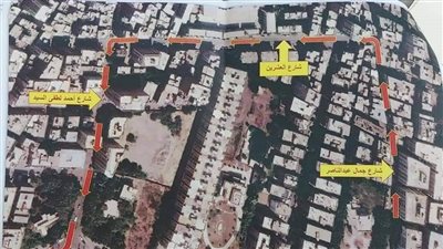 تصوير جوي يرصد أعمال غلق شارع الهرم 