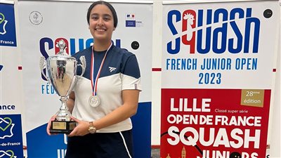 هنا لبيب تحصد فضية بطولة فرنسا لناشئي الإسكواش في أول مشاركة دولية
