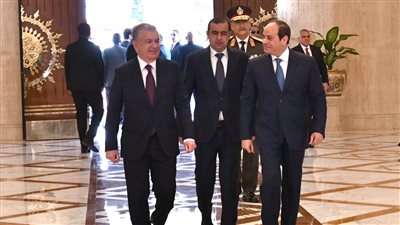 نشاط الرئيس اليوم، السيسي يستقبل رئيس أوزباكستان ويجتمع مع سامح شكري