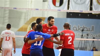 رجال طائرة الأهلي يفوز على السويحلي بالبطولة العربية