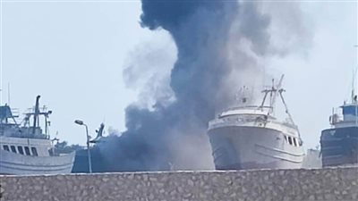 الدفع بـ 10 سيارات إطفاء للسيطرة على حريق ميناء الأتكة بالسويس