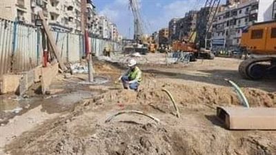 حقن التربة بمحطة المطبعة في الخط الرابع لمترو الأنفاق بشارع الهرم (صور)