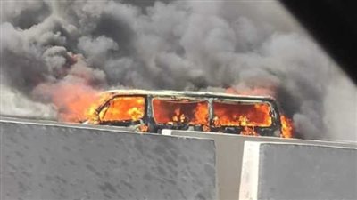 تفحم ميكروباص أعلى محور المشير طنطاوي