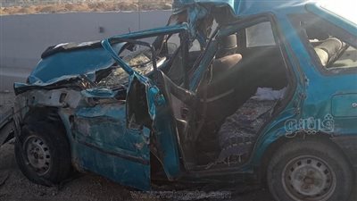 الصور الأولى لحادث تصادم سيارة أعلى كوبري الروبيكي