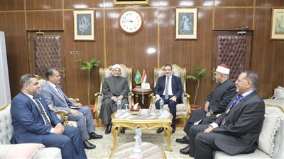 محافظ المنوفية يستقبل رئيس جامعة الأزهر على هامش المؤتمر العلمى الدولى