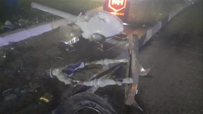 سقوط عمود إنارة وشجرتين في حادث تصادم بالإسكندرية 