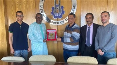 سفير سيراليون بالقاهرة يناقش الاستثمارات المتاحة بأسوان مع مسؤولي الغرفة التجارية 