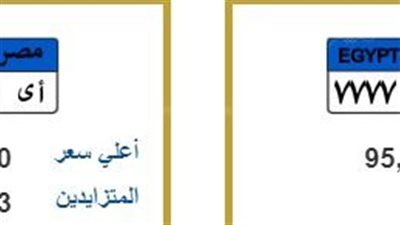 أسعار اللوحات المعدنية تصل لـ 375 ألف جنيه