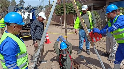 سحب عينات مياه وتطهير لمطابق الصرف الصحي بجنزور في المنوفية