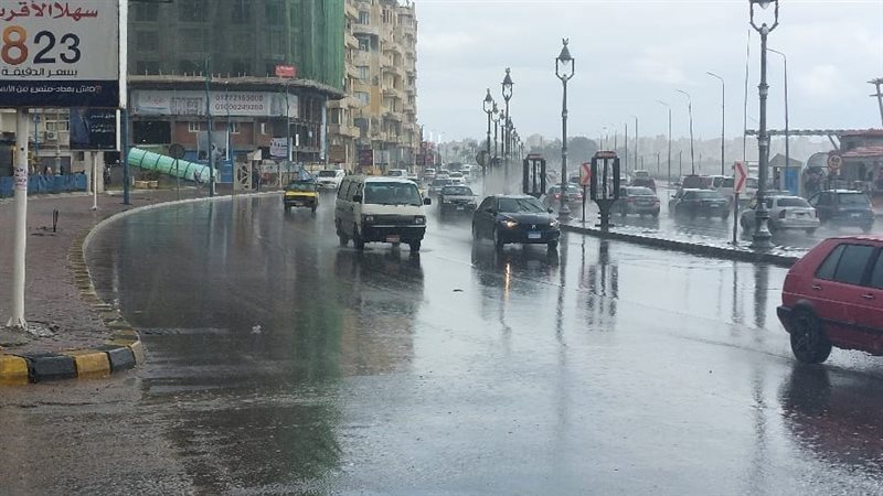 الأمطار تغرق الإسكندرية،