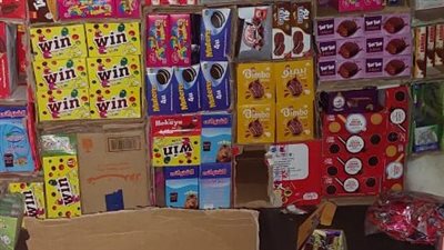 ضبط 32 ألف عبوة وقطع مواد غذائية مجهولة المصدر بالغربية