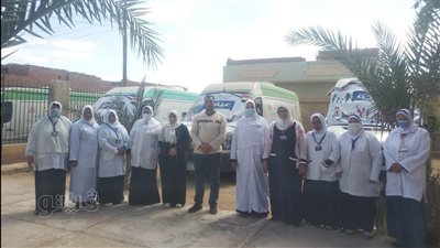 كشف وعلاج بالمجان لـ 1102 حالة مرضية في قافلة طبية ببني سويف