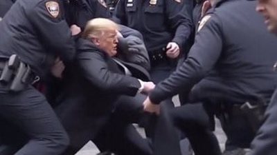 الشرطة الأمريكية تعتقل ترامب في الشارع.. حقيقة الصور المثيرة