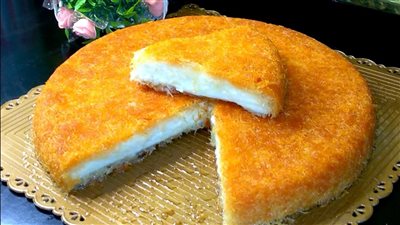 طريقة عمل صينية الكنافة بالكريمة (فيديو)