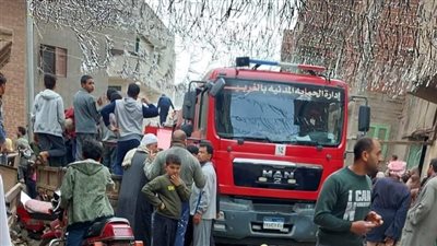 حريق هائل يلتهم محتويات شقة سكنية في طنطا