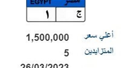 طرح لوحة معدنية بـ 1.5 مليون جنيه