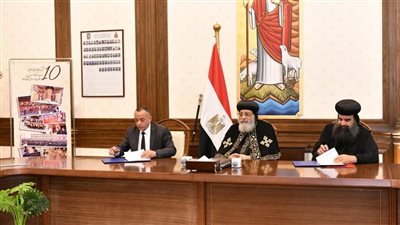 توقيع عقد ترميم وإنشاء سور دير القديس مارمينا العجايبي الأثري بأسيوط