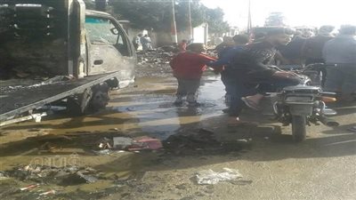 نجاة قائد سيارة تفحمت بسبب ماس كهربائي في الشرقية (صور)