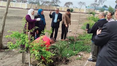 زراعة الأشجار المثمرة أمام المصالح الحكومية والمدارس في قرى الدقهلية