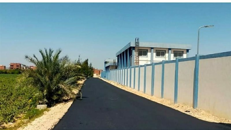 رصف طريق محطة الصرف