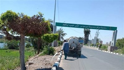 الوحدة المحلية بديرمواس المنيا تواصل زراعة شتلات مثمرة