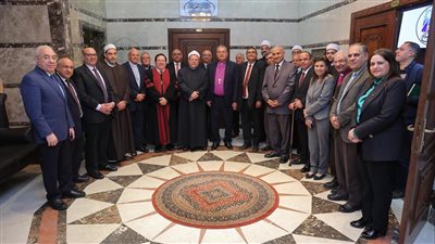 مفتي الجمهورية يستقبل وفدًا رفيع المستوى من الطائفة الإنجيلية للتهنئة بعيد الفطر 