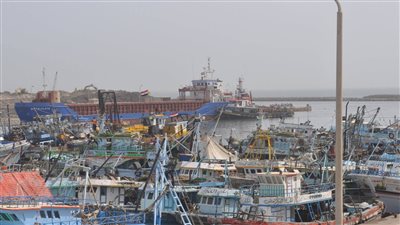 توقف حركة الصيد في ميناء البرلس بسبب شدة الرياح وارتفاع الأمواج 