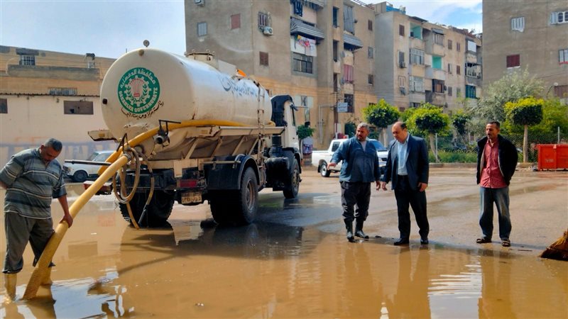 كسح تجمعات مياه الامطار،