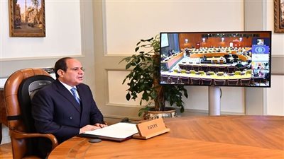 السيسي: نتطلع إلى استضافة الدورة 27 لمؤتمر أطراف اتفاقية الأمم المتحدة الإطارية لتغير المناخ 2022