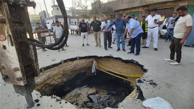 هبوط أرضي بحي شرق شبرا الخيمة | صور