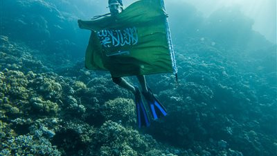 شاهد.. الاحتفال باليوم الوطني السعودي من أعماق البحر الأحمر| صور
