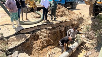 عودة المياه بهضبة الهرم بعد انقطاع 3 ساعات بسبب ماسورة مكسورة 