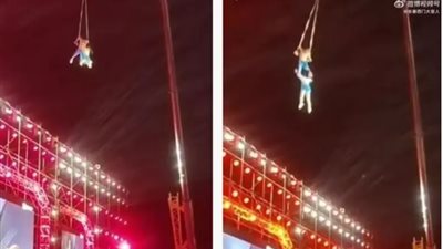 وفاة فنانة استعراضية سقطت من يد زوجها بارتفاع عالي