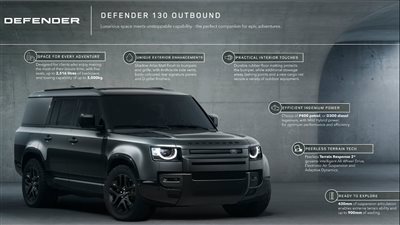 لاندروفر تطلق تصميم ديفيندر المزود بمحرك V8 
