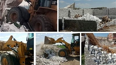 إزالة 10 حالات بناء مخالف على مساحة 3125 م٢ بالبحيرة (صور)