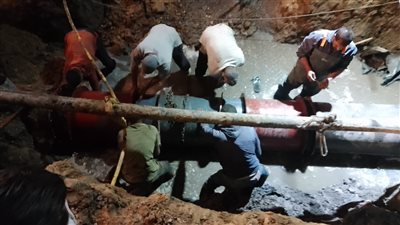 مياه الفيوم: الانتهاء من إصلاح كسر خط الطرد الرئيسي بمنشأة البكري