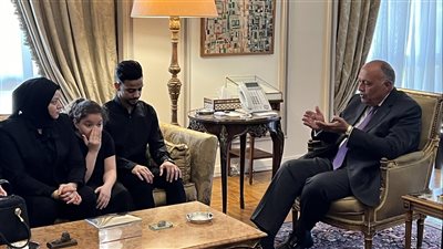 سامح شكري يستقبل أسرة الشهيد الغراوي (صور وفيديو)