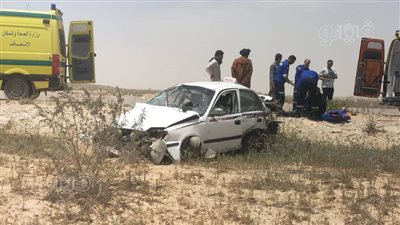 إصابة 4 أشخاص في حادث تصادم سيارتين في محافظة مطروح 