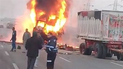 تفحم شخصين فى حريق سيارة ملاكى بطريق العلمين 