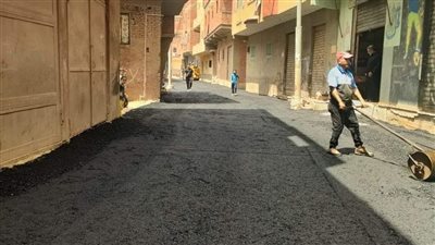 الجيزة تنهي رصف وتطوير طريق الغريب بالعياط