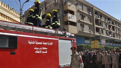 إخماد حريق نشب داخل شقة سكنية في المنيب