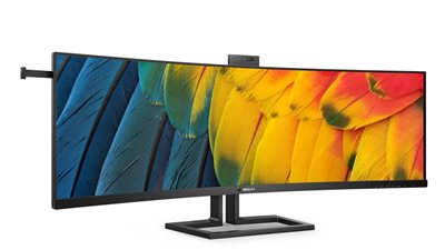 مواصفات شاشة فيليبس المنحنية بخاصية منع الضوضاء وكاميرا ويب 5 ميجا بكسل