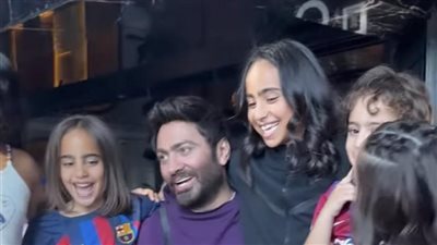 بسمة بوسيل وتامر حسني يحتفلان بعيد ميلاد ابنتهما سويا للمرة الثانية 