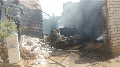 إصابة مزارع ونجله ونفوق 6 أبقار في حريق بالوادي الجديد (صور)