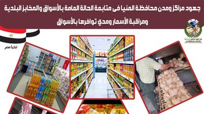 تحرير 22 محضرا تموينيا متنوعا خلال حملة بمركز أبو قرقاص بالمنيا